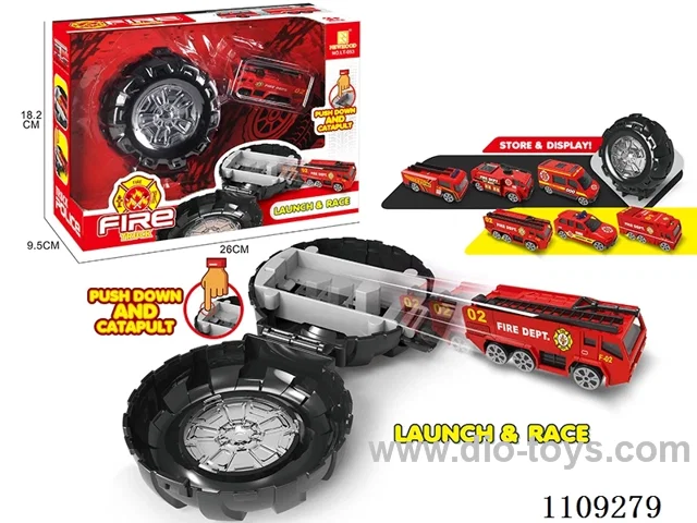 Fire tire storage ejector car