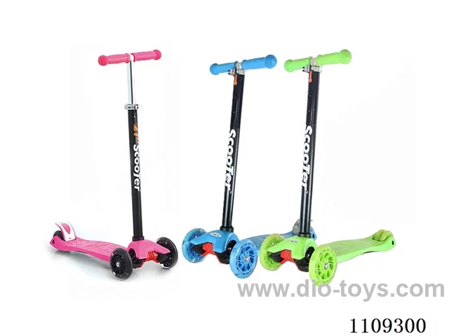 Three-wheeled scooters with flint lights