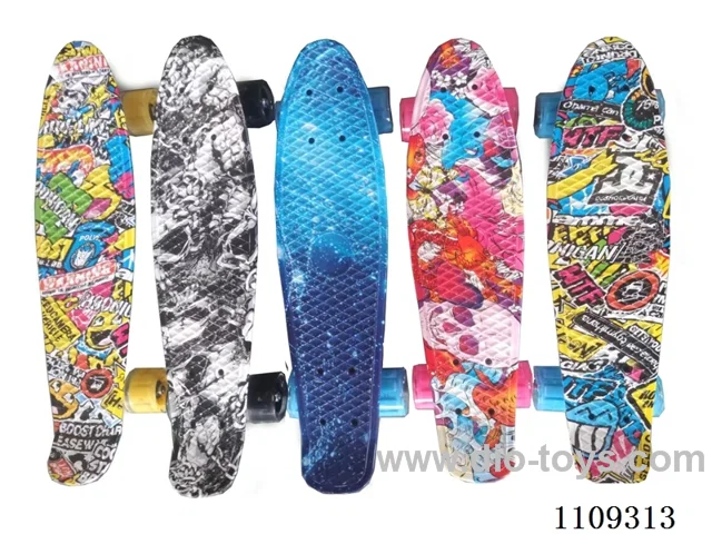 Skateboard transparent wheel lights, multiple skateboard patterns random