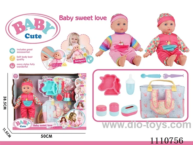 12 inch vinyl cotton body child without IC (Unicorn plate + fork + spoon + open bottle + 3-piece storage bottle + multi-function storage backpack)
