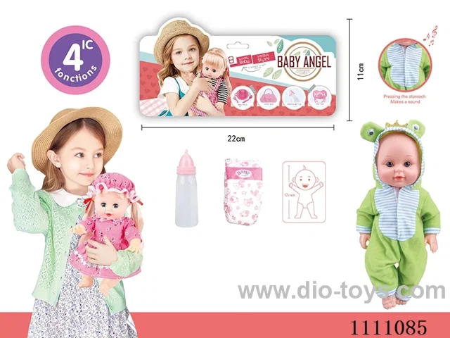 12 "frog theme doll diaper + baby bottle 4 sound IC package