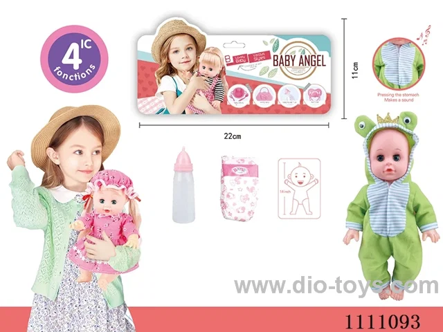 14 "frog theme doll diaper + baby bottle 4 sound IC power package