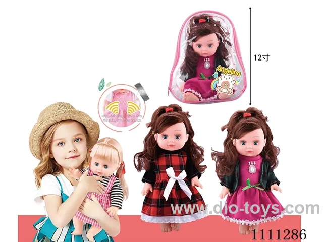12-inch full-body vinyl doll brunette girl doll no hat with Russian IC 6-tone package
