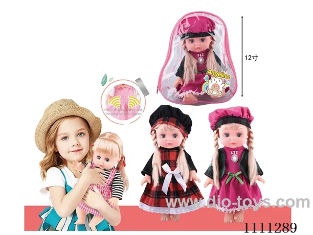 12 "full-body vinyl doll Blonde girl doll with Russian IC 6-tone package