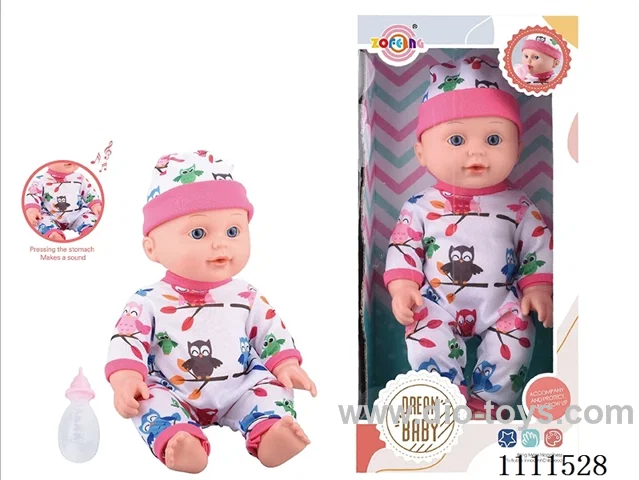 High-end 12 inch IC6 sound doll + baby bottle (body hands and feet blow molding) drink water to pee
