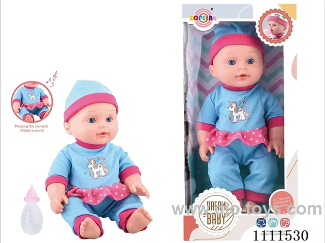 High-end 12 inch IC6 sound doll + baby bottle (body hands and feet blow molding) drink water to pee