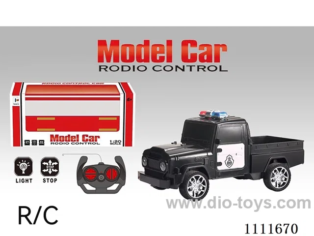 Remote control car 4 way remote control old pickup police car