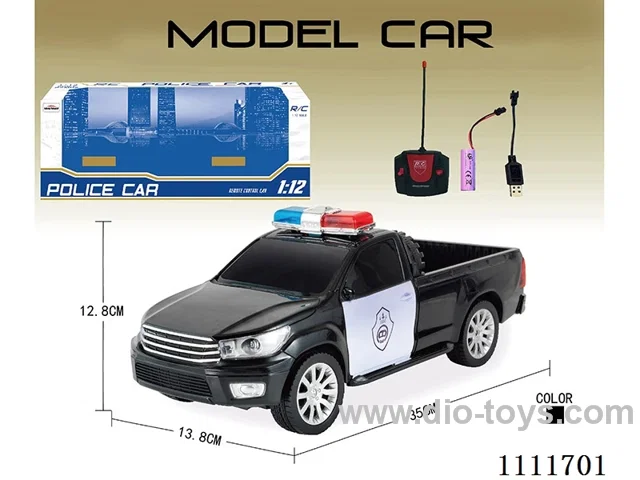 Remote control car 1:12 4 ch new two-door pickup police car