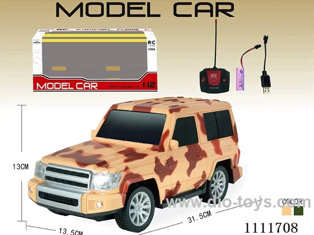 Remote control car 1:12 4 ch remote control camouflage off-road vehicle