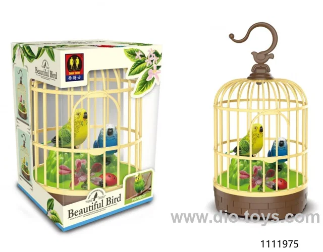 Voice-activated bird cage