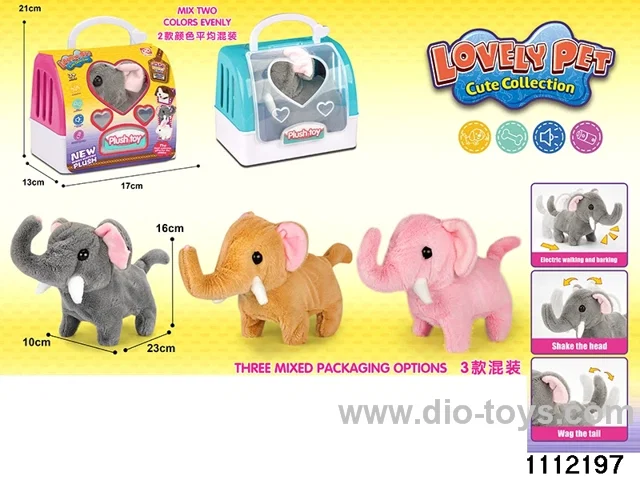 Plush electric elephant + cage