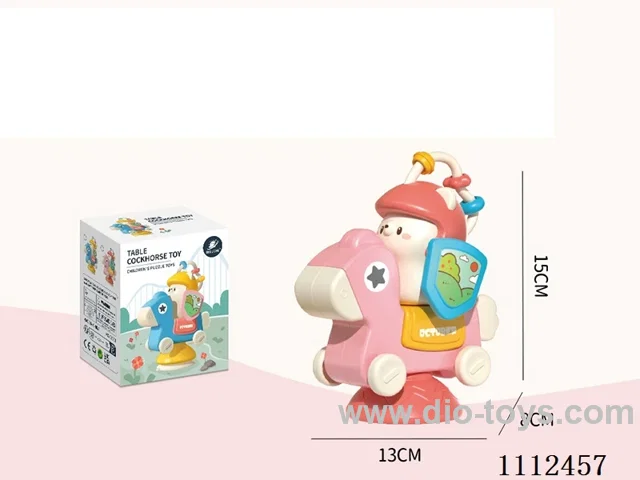 5-in-1 table toy two-color mix, revolving music + tail rotation + beading + driving car + suction cup