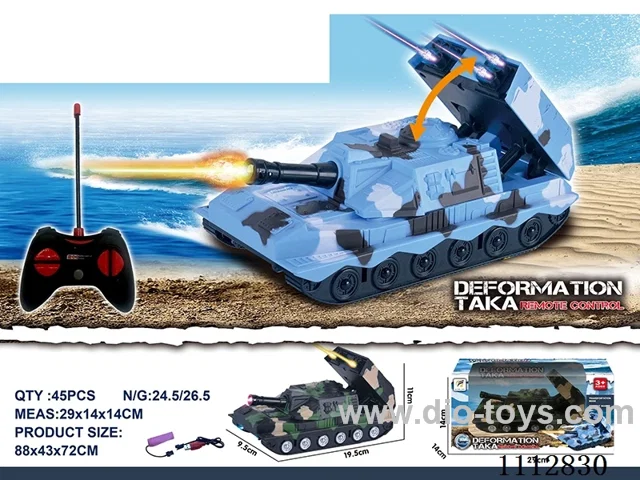 1:18 5ch rc deformation tank with light included battery