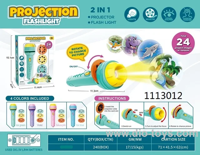 Projection flashlight in window box