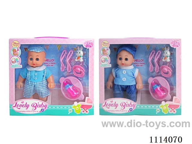 10 "23 cm 5 joint empty body bending foot live eye male fat child doll + pacifier tableware +IC (AG13*2) two mixed