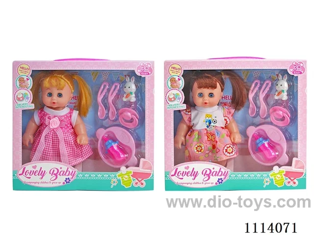 10 "23 cm 5 joint empty body bending feet live eyes female fat child doll + pacifier tableware +IC (AG13*2) two mixed