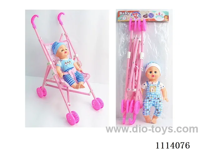 14 "30 cm 5 joint empty body bending foot live eye male fat child doll + plastic cart +IC (AG13*2) two mixed