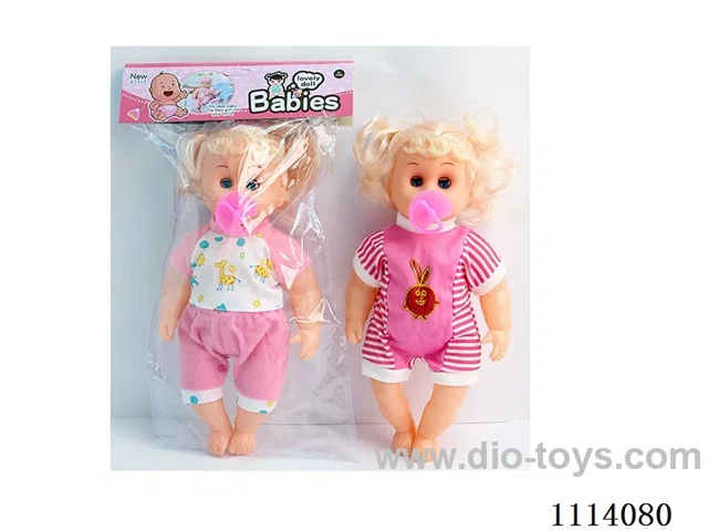 12 "26 cm 5 joint empty body bending foot live eye female fat child doll + pacifier +IC (AG13*2) two mixed