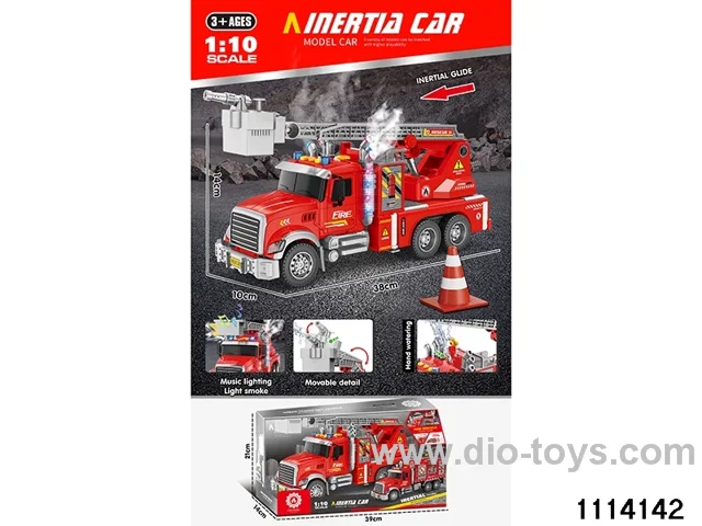 Sound and light fire ladder truck with spray