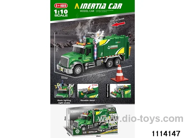 Sound and light rubbish truck with spray