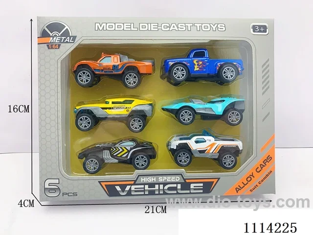1:64 pull back alloy car 6PCS