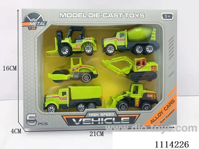 1:64 sliding alloy car 6PCS