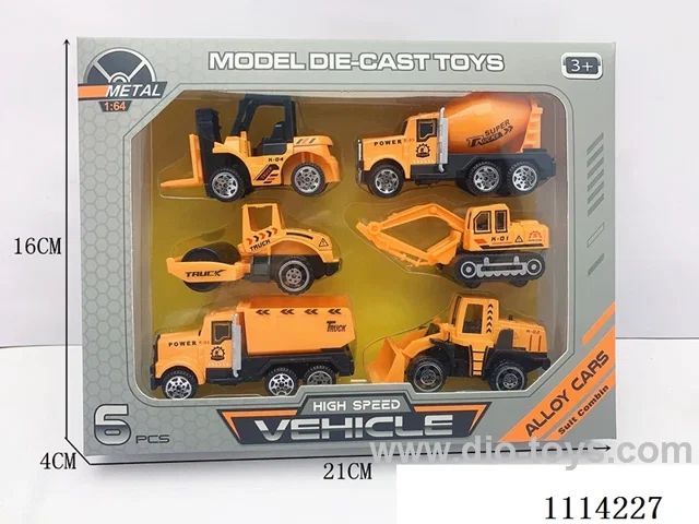 1:64 sliding alloy car 6PCS