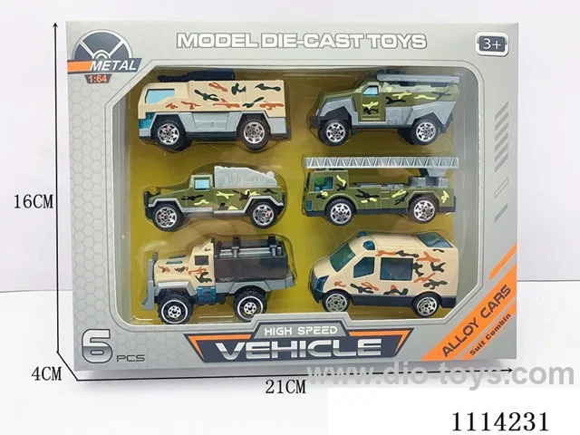 1:64 sliding alloy car 6PCS