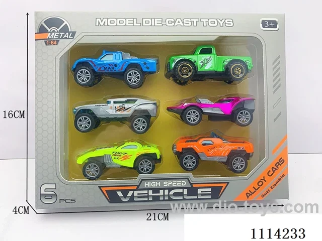 1:64 pull back alloy car 6PCS