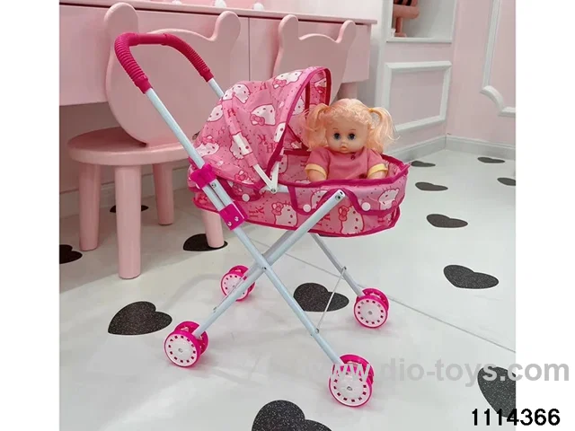 14 inch doll + baby stroller