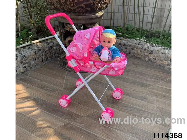 16 inch doll + baby stroller