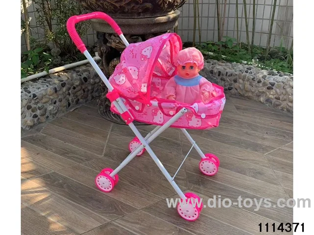 14 inch doll + baby stroller