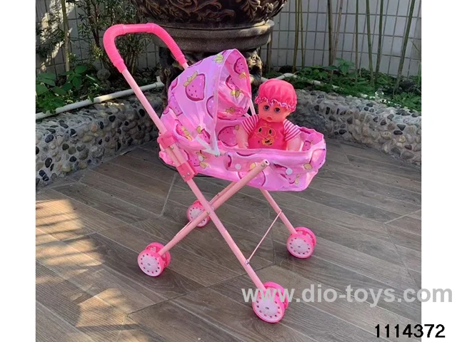 14 inch doll + baby stroller