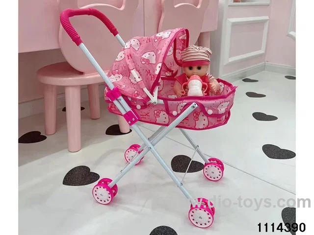 14 inch doll + baby stroller