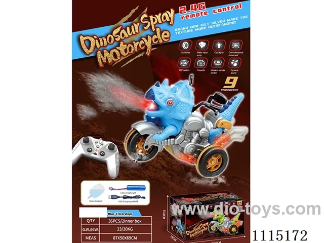 rc motorcycle with spray included battery