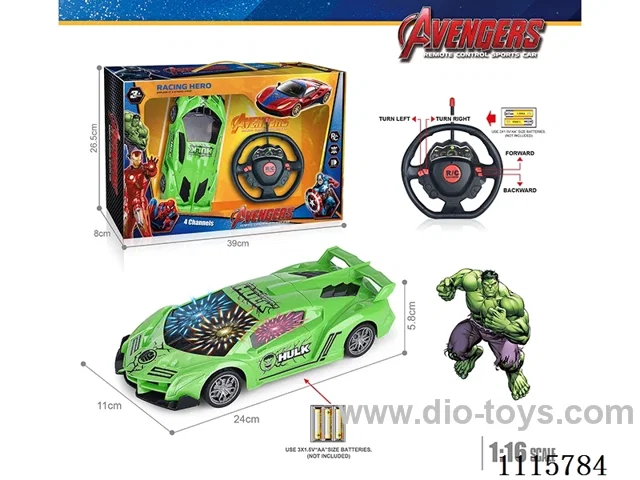 27MHz 1:16 4ch rc car with 3D light not included battery