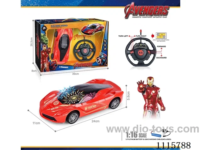 27MHz 1:16 4ch rc car with 3D light included battery