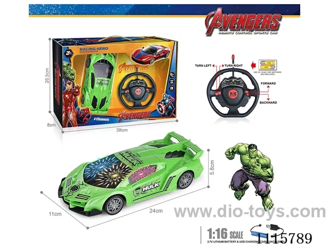 27MHz 1:16 4ch rc car with 3D light included battery