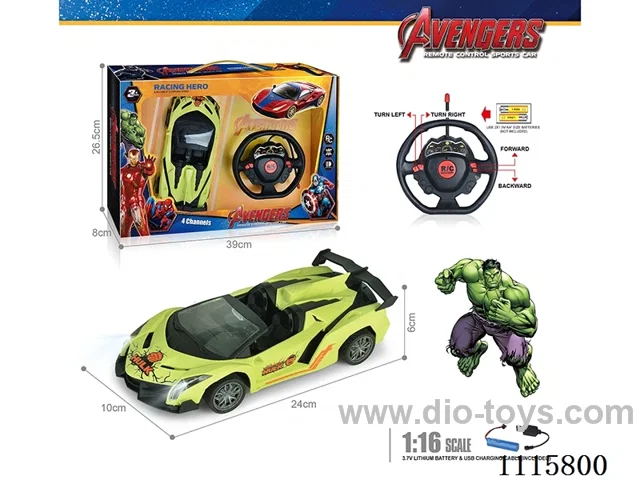 27MHz 1:16 4ch rc car with light not included battery