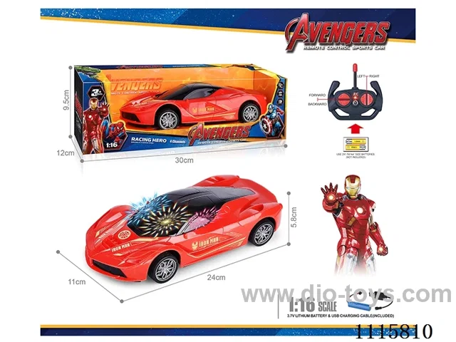27MHz 1:16 4ch rc car with 3D light included battery
