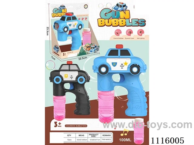 Electric police car bubble gun blue and black mixed