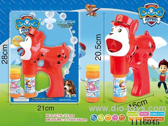 Barking team dog bubble gun red and blue mixed