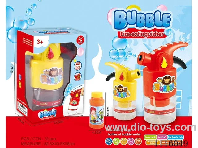 Solid color fire extinguisher bubble gun (with music and light) 1 bottle of large bubble mixed with water red and yellow