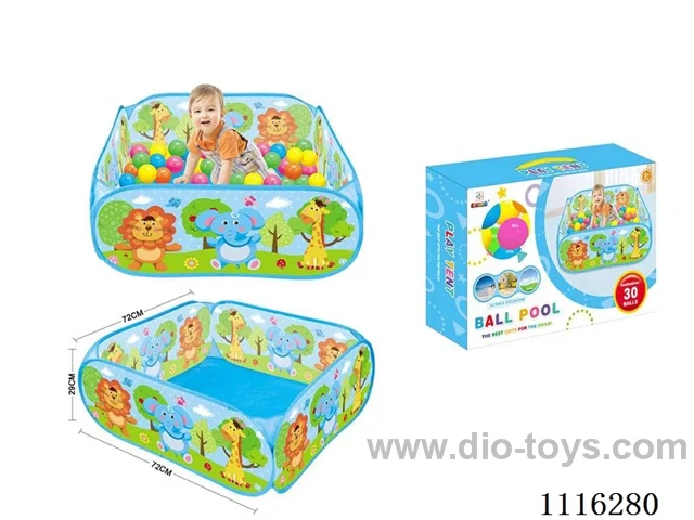 Cartoon Fun Zoo tent ball pool with 30 ocean balls