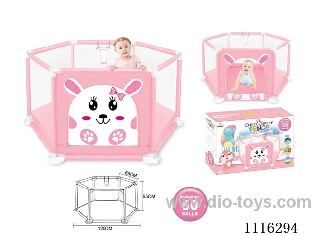 125CM printed rabbit children's pen with 50 ocean balls