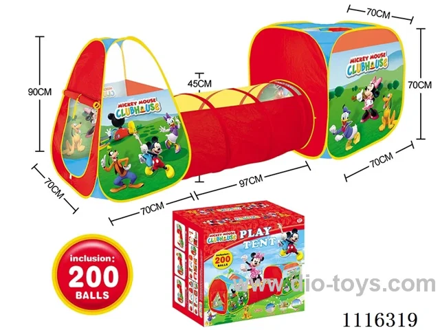 3 in 1 Disney Kids Tent with 200 6CM ocean balls