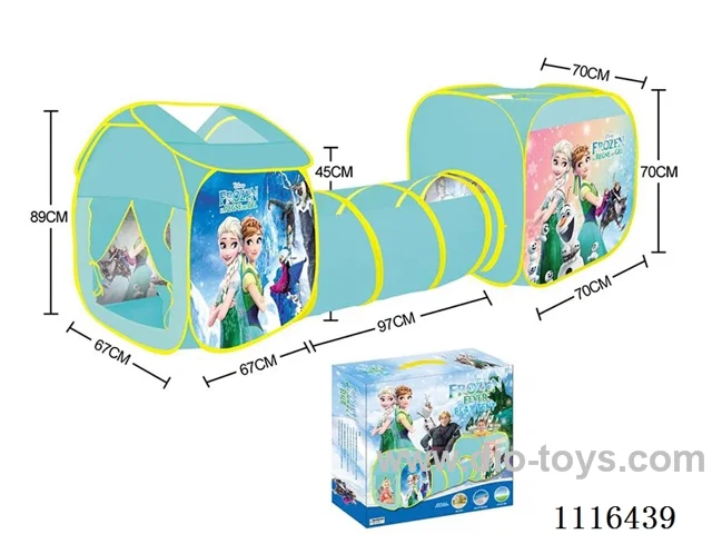 3-in-1 Frozen Playhouse combined Tunnel crawler tent