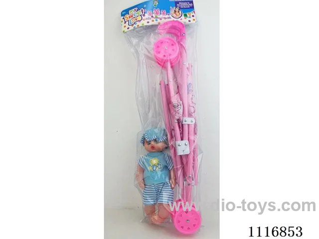 55CM plastic trolley with 13-inch male doll