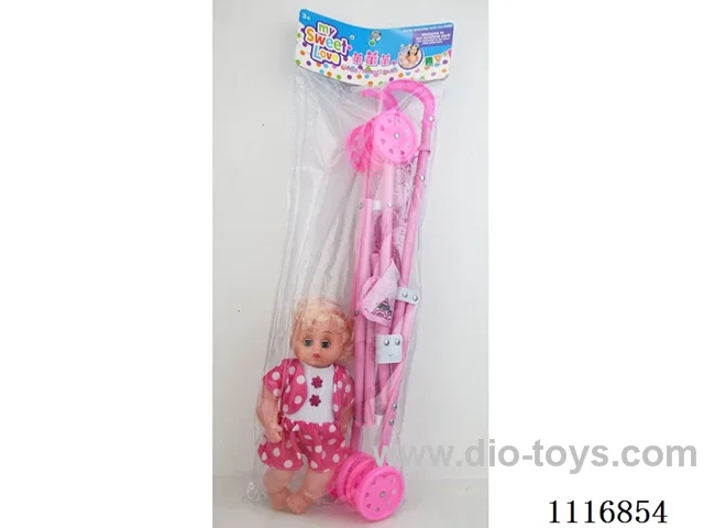 55CM plastic trolley with 13-inch girl doll