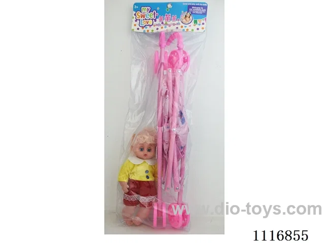 55CM plastic trolley with 13-inch girl doll